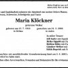 Welker Maria 1918-2003 Todesanzeige